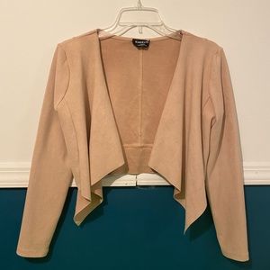 Bebe blush pink faux suede crop jacket